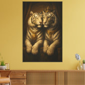 Royal White Tiger Couple • Fine Art Canvas Afdruk (Insitu (Woonkamer))