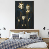 Royal White Tiger Family · Blue Sapphire Crown Can Canvas Afdruk (Insitu (Slaapkamer))