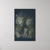 Royal White Tiger Family · Blue Sapphire Crown Can Canvas Afdruk (Voorkant)