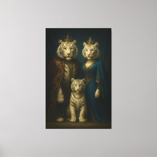 Royal White Tiger Royalty Portrait | ManJiangHong Canvas Afdruk (Voorkant)