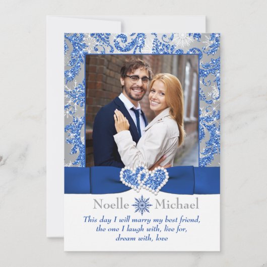 Royal Winter Wonderland Invitation de PHOTO Coeurs (Devant)