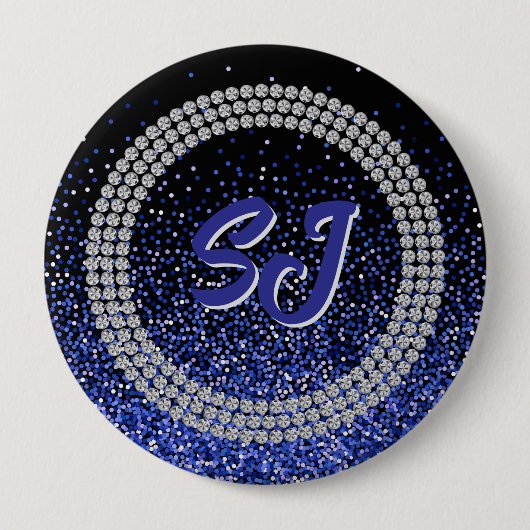 Royale Glitz Rhinestone Monogram Button (Voorkant)