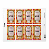 Royale Red Yellow Custom Wine Bottle Labels (Full Sheet)