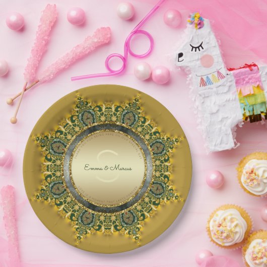 Royale Tribe Geo-Mandala bruiloft Papieren Bordje (Feest)