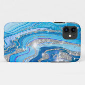 Royally Blue Agate iPhone 11 Coques (Dos (Horizontal))