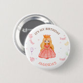 Royals Princess Drie verjaardagsfeest Buttonnen Ronde Button 5,7 Cm (Voorkant /achterkant)