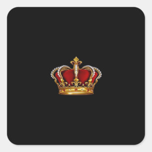 Royalty/Crown Stickers-Queen King Princess Vierkante Sticker