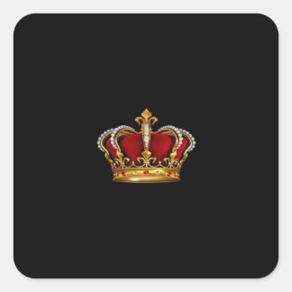 Royalty/Crown Stickers-Queen King Princess Vierkante Sticker