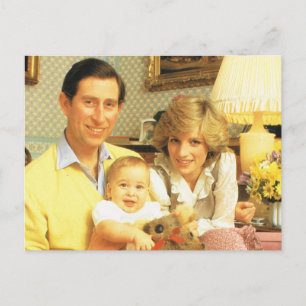  Royalty, Prins Charles, Diana, William Briefkaart