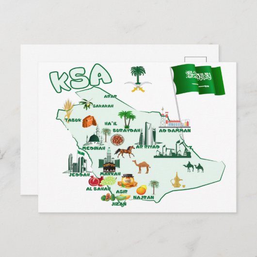 Royaume d'Arabie Saoudite Carte des attractions to (Devant / Derrière)