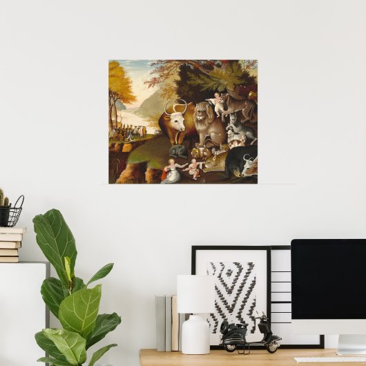 Royaume pacifique - Edward Hicks Affiche d'art (Bureau à domicile)