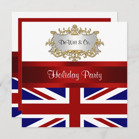 Royaume-Uni Angleterre Flag Party Invitation Rouge (Devant / Derrière)