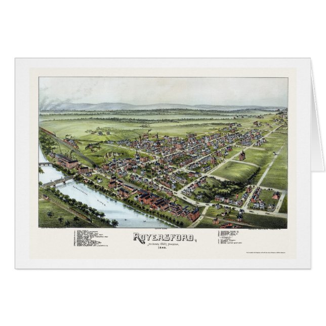 Royersford, PA Panoramic Map - 1893 (Voorkant Horizontaal)
