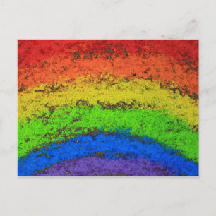ROYGBIV Grunge Rainbow Sidewalk Chalk Briefkaart