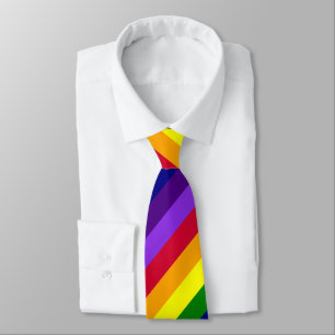 ROYGBIV Zeven regenboogkleuren Solid Stripes Desig Stropdas