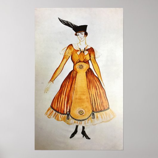 Rozanova - Jurk Ontwerp 1917 Poster (Voorkant)
