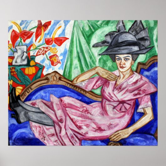 Rozanova - portret van zuster Anna 1912 Poster (Voorkant)