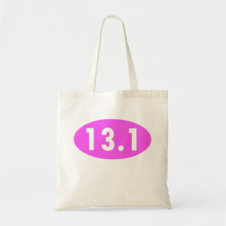 Roze 13.1 Half marathon ovaal Tote Bag