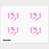 Roze 13.1 halve marathon ovale sticker (Vel)