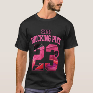 Roze 14s-T-shirt nummer 23-druppeltonen 14-schok T-shirt