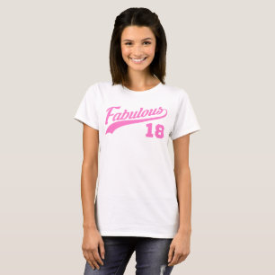 Roze 18e verjaardag t-shirt