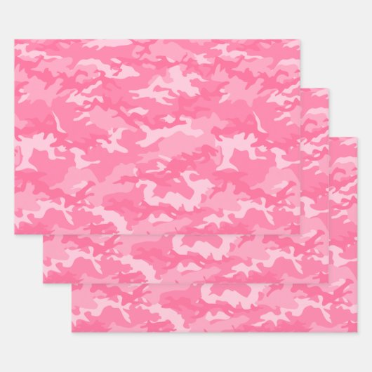 Roze 1 Camouflage Inpakpapier Vel (Set)