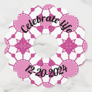 Roze 1 wijnglaslabel