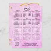 Roze 2022 Agenda Uw Logo bedrijf Programma (Voorkant / Achterkant)