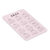 Roze 2025 Maandkalender Magneet (Rechterzijde)