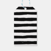 Roze 21e verjaardag van Chic Black & White Stripes Cadeaulabel (Achterkant)