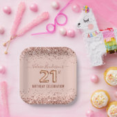 Roze 21ste verjaardag Bord van glitter (Feest)