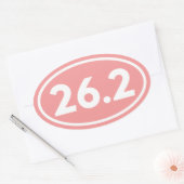 Roze 26.2 Marathon Ovale Sticker (Envelop)