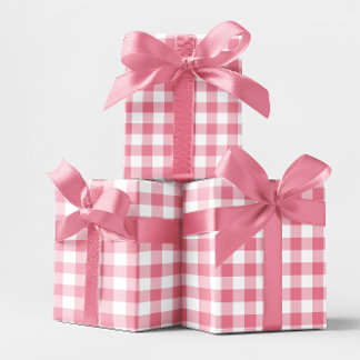 Roze 2 inch geruite controle cadeaupapier