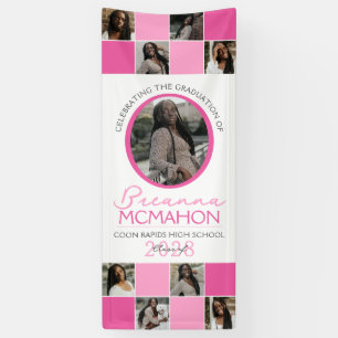 Roze 2 Toned Fotocollage Afstuderen Vinyl Spandoek