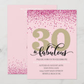 Roze 30 en uitnodiging van de partij van Fabulous  (Voorkant / Achterkant)