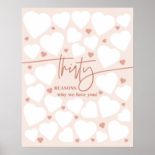 Roze 30 redenen waarom we van je houden Harten Ver Poster