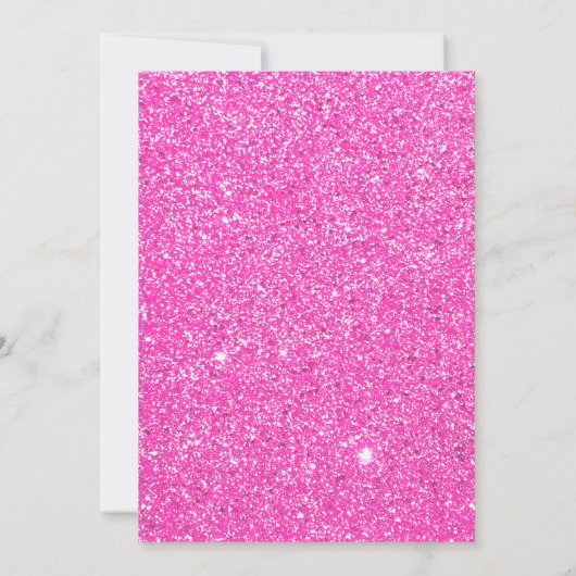 Roze 37e verjaardag uitnodigingen Glitter Girl (Achterkant)