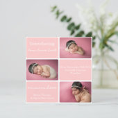 Roze 3 Fotoaankondiging Aankondiging (Staand voorkant)