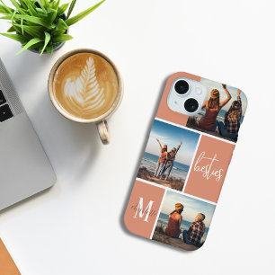 Roze 3 Foto's Beste Vrienden Bewerkbaar Kleur Mono iPhone 15 Hoesje