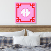 Roze #3 Rode Cirkel Monogram Font DIY BG Canvas Afdruk (Insitu (Slaapkamer))