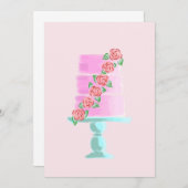 Roze 3 Tier-Cake Kaart (Voorkant / Achterkant)