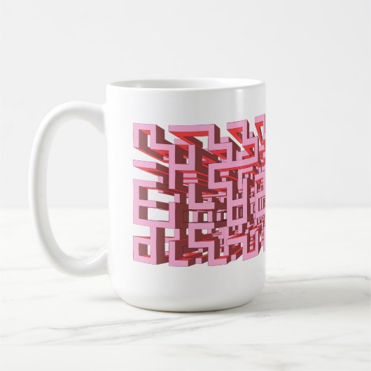 Roze 3D doolhof Mok (Links)