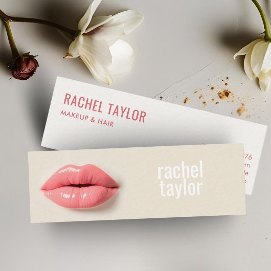 Roze 3D Lips Modern Professional Mini Visitekaartje