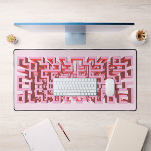 Roze 3D Maze Desk Mat