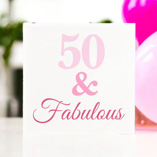 Roze 50- en Fabulous Birthday Paper Napkin Servet
