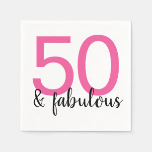 Roze 50 en Fabulous Woman's 50e verjaardag Servet