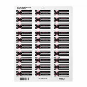 Roze 50 & Fabulous Floral Black & White Stripe Etiket (Full Sheet)