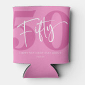Roze 50e 50e verjaardagsfeestgeschenk blikjeskoeler (Voorkant)