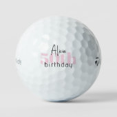 Roze 50ste verjaardag Gepersonaliseerde Taylor Mad Golfballen (Voorkant)