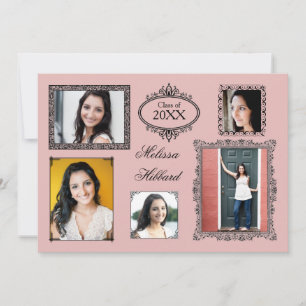 Roze 5 foto's/lijstjes - 3x5 grad annonce kaart
